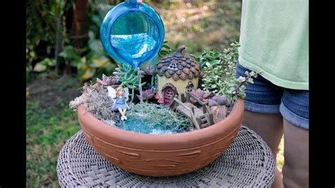 How To Build A Fairy Garden With A Working Pond Youtube