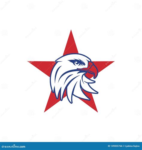 Patriotic American Eagle And Star Logo Stock Vector Illustration Of