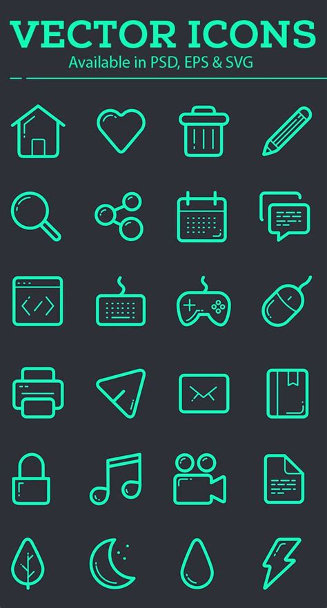 Vector Icon Set 100 Icons Free Download Vector Icons Icon Set