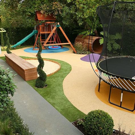 Illustration of a kids playing in the garden. Childrens Play Area Garden Design | Créche | Pinterest ...