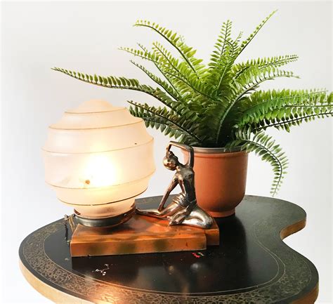 So if you haven't jumped into the world of diy furniture making i urge you to dip your toes in with this simple build. Art Deco Bedside - Table Lamp - Lady Figurine - Sculpture ...