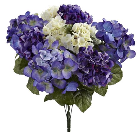 nearly natural 19`` hydrangea artificial plant set of 3 blue purple in 2021 artificial
