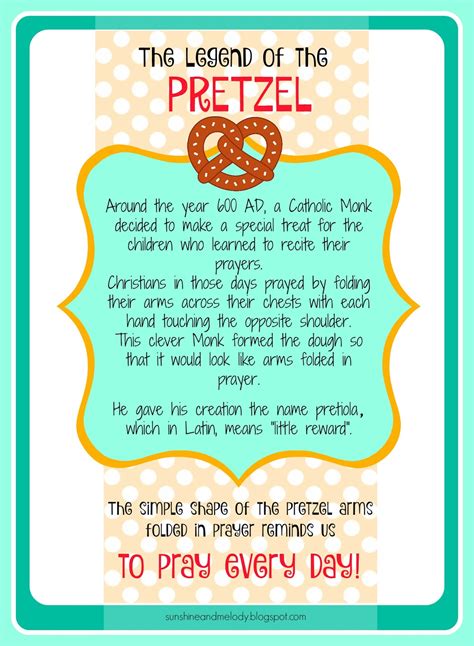 You don't need to be religious to benefit from them—all you need is a desire to learn. Sunshine and Melody: PRETZELS AND PRAYER ACTIVITY
