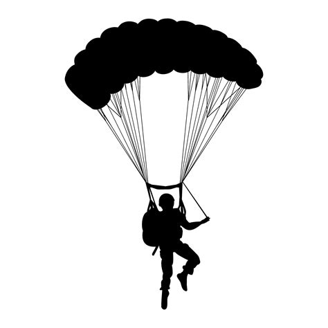 Skydiver Flying With Parachute Silhouette Vector Illustration 27419331