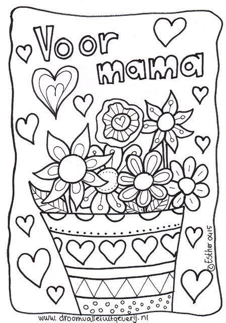Kleurplaat Verjaardag Mama Bloemen Anna Ly Kleurplaten