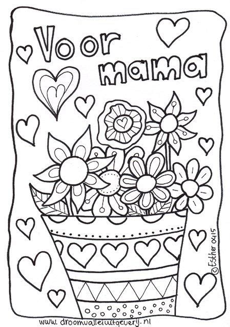 De mok mag gewoon in de vaatwasser, dus je hoeft niet bang te zijn dat je tekening minder goed zichtbaar blijft. moederdag kleurplaat met bloemen | Moederdag knutselen ...