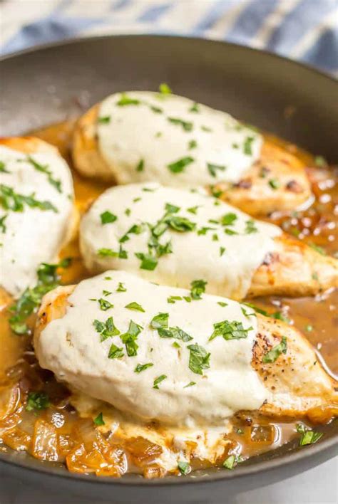 Placed the 4 chicken breast halves in the baking dish and cover each breast with 2 slices of mozzarella cheese, staggered. Easy mozzarella baked chicken (+ video) - Family Food on ...