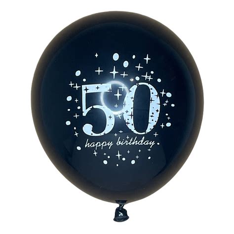 12 Pack 50th Happy Birthday Balloons 12 Black Balloons Etsy
