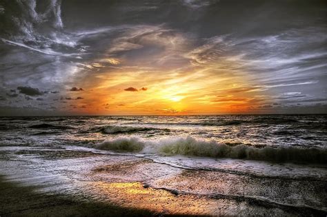 Hd Wallpaper High Definition Photography Of Sunset Denmark North Sea