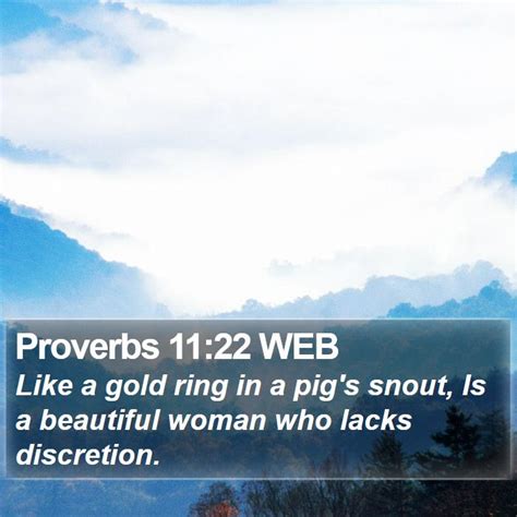 Proverbs 1122 Web Like A Gold Ring In A Pigs Snout Is A Beautiful