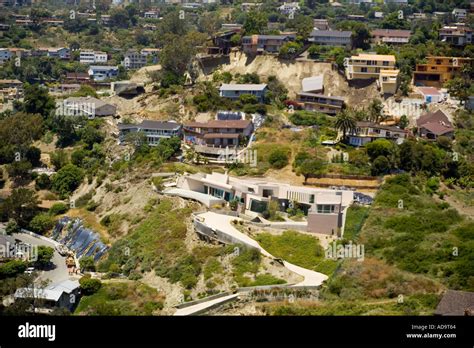 Homes Damaged By A Landslide In Bluebird Canyon Laguna Beach California