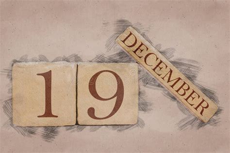 December 19th Day 19 Of Month Calendar In Handmade Sketch Style