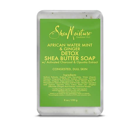 Use this natural bar soap by lathering in hands or on a washcloth and massage this body soap all over. SheaMoisture Detox Shea Butter Soap Bath Soap for ...