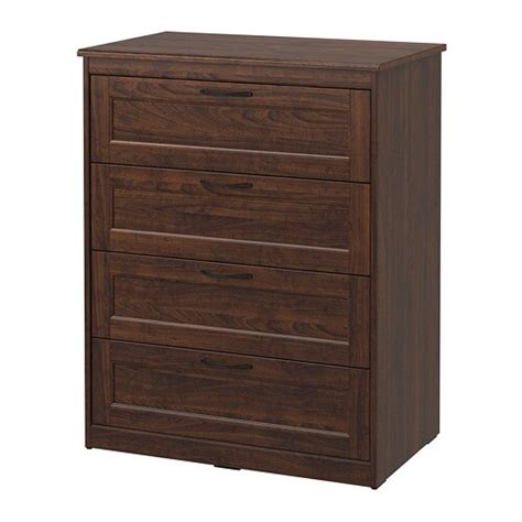 Bedside tables chest of drawers. SONGESAND Chest of 4 drawers - brown - IKEA