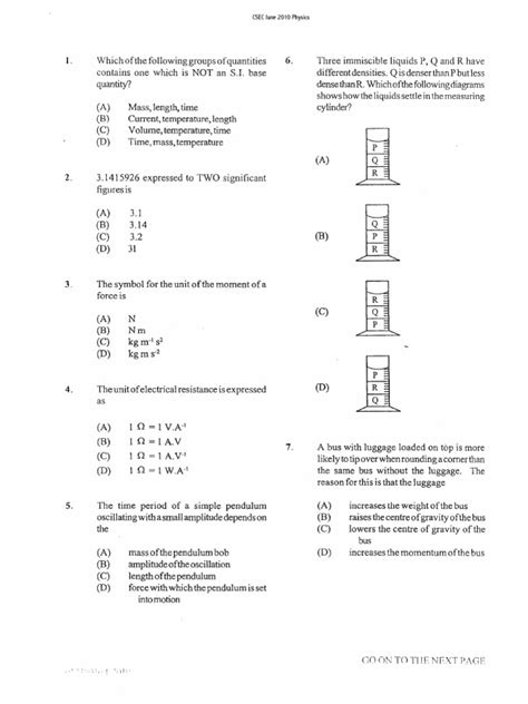 Physics Paper 1 2010