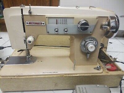 Vintage Dressmaker Precision Deluxe Zig Zag Sewing Machine Kns Beige Ebay