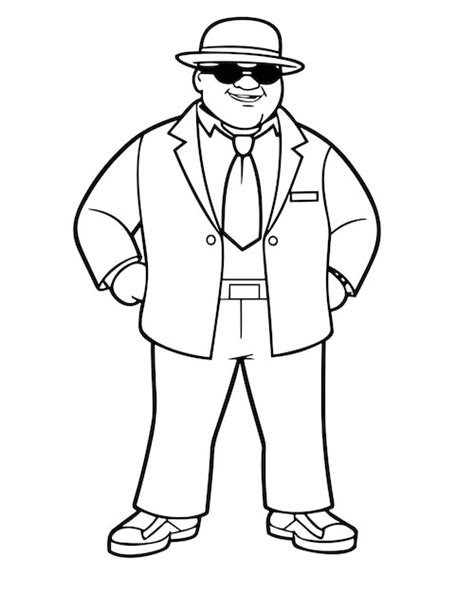 Premium Vector A Cartoon Man In A Suit And Tie