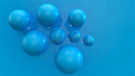 3d Render Blue Sphere Background 3d Objects Geometric Shape Stock