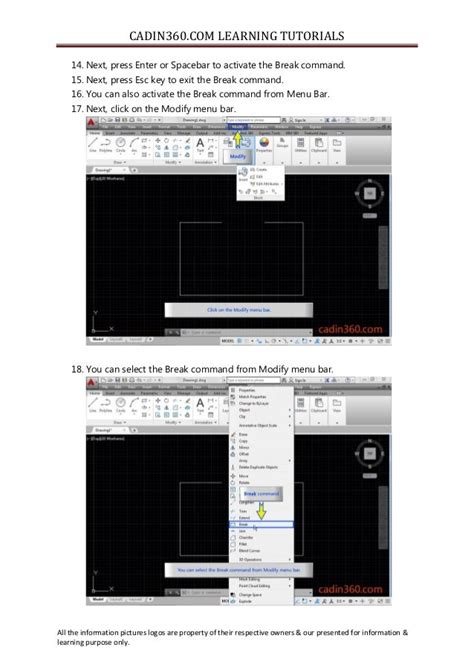 How To Break Line Using Auto Cad Break Command