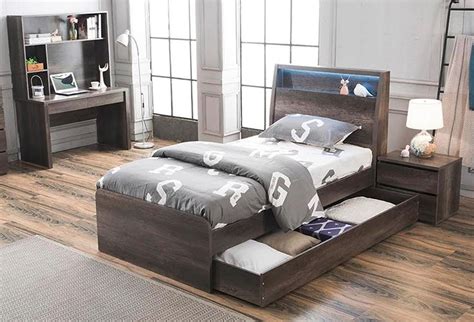 King Single Keswick Bed With Matching King Single Trundle Bed