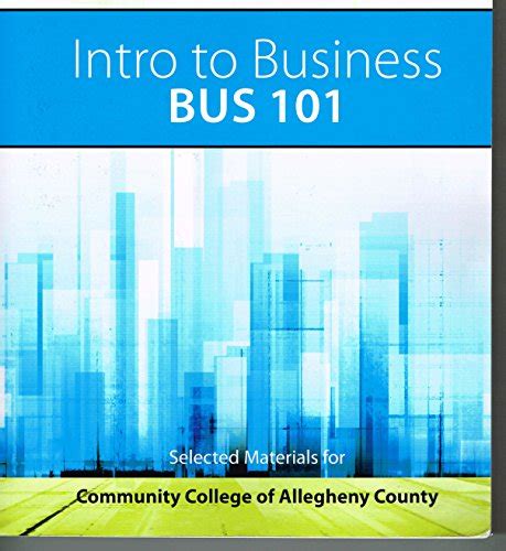 Intro To Business Bus 101 Selected Materials For Community College Of
