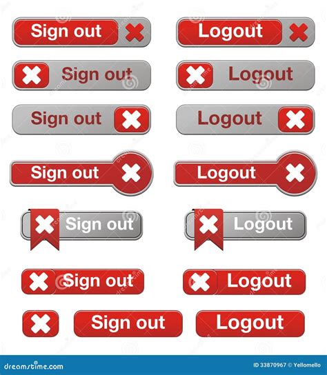 Logout And Sign Out Buttons Royalty Free Stock Photography Image