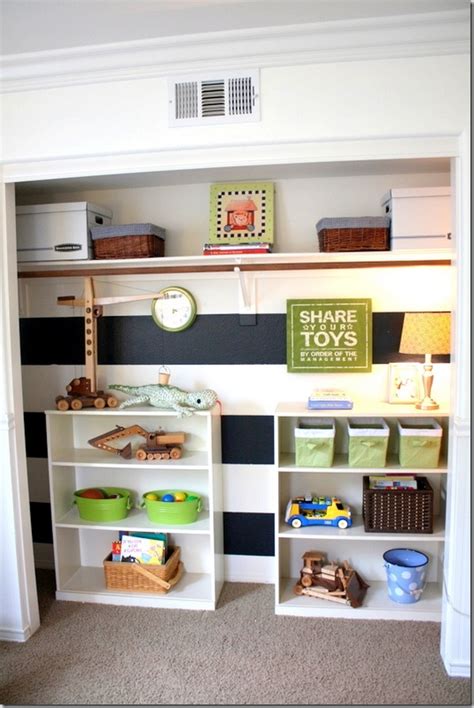 As kids and their toys will always leave a mess if left untrained. cute closet toy storage | Home: Kids Spaces | Pinterest