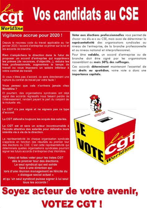 Election CSE  votez CGT  CGT WorldLine