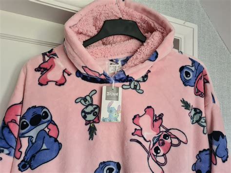 Disney Lilo And Stitch Snuddie Hooded Stitch And Angel Oversize Blanket Hoodie Oodie Ebay