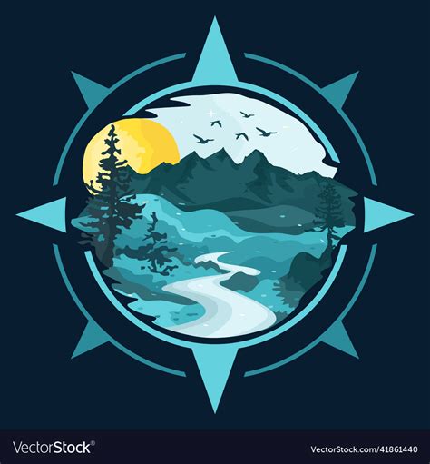 Mountain And Lake Scenery Royalty Free Vector Image