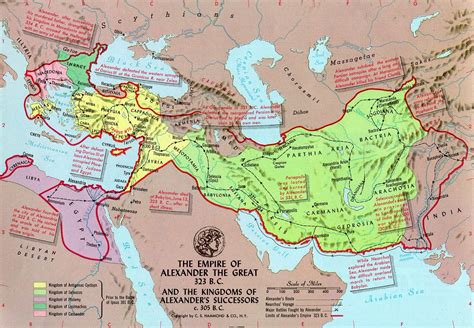Map Of The Empire Of Alexander The Great In 323 Bce And Of The