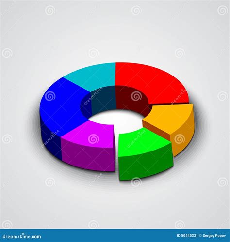 Vector Abstract Round 3d Business Pie Chart Stock Vector Illustration