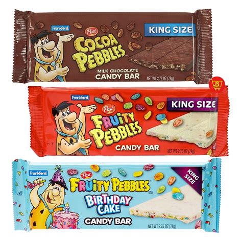 Frankford Pebbles Candy Bars King Size 78g Cocoa Pebbles Fruity Pebbles Birthday Cake