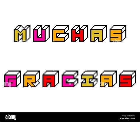 Spanish translation for thank you 'muchas gracias' illustration Stock