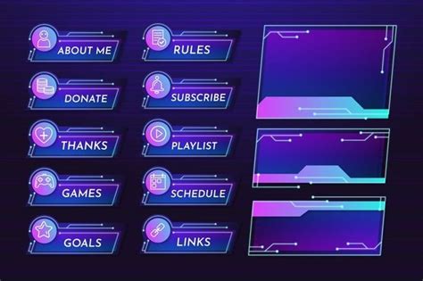 Premium Vector Twitch Stream Panels Template Set Twitch Streaming