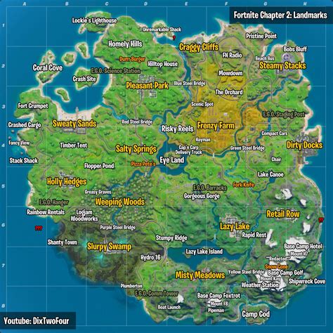 Fortnite Chapter 2 All Landmarks Map Updated Rfortnitebr