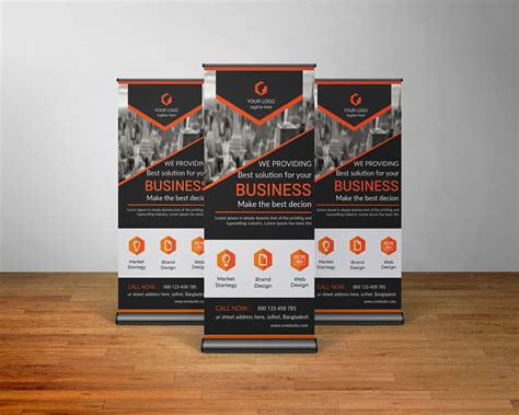 Roll Up Banner Design Template Free Download Behance
