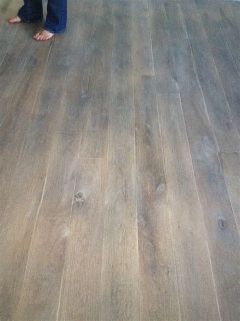 Fumed Rustic White Oak Grey Wood Floor Contemporary