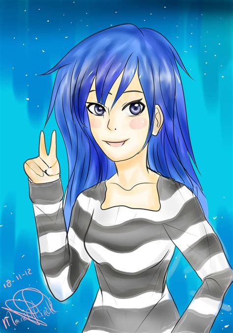 Blue Haired Anime Girl By Alittlerebellious On Deviantart