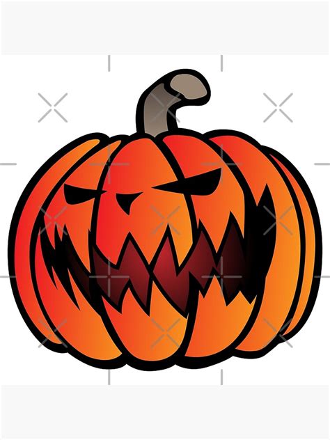 Halloween Scary Pumpkin Cartoon Illustration Metal Print By Hobrath