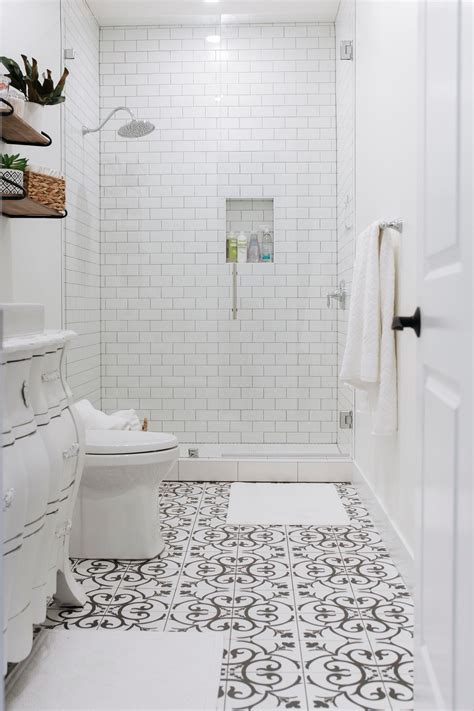 Designing a small bathroom means you'll have to be clever and purposeful with every decision, and here are some examples of how tile can be used for specific design effects in small bathrooms. Basement Bathroom Reveal and the Best Tile of 2018 - Oh ...