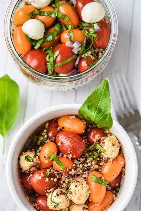 Quinoa Caprese Mason Jar Salad Off The Cook