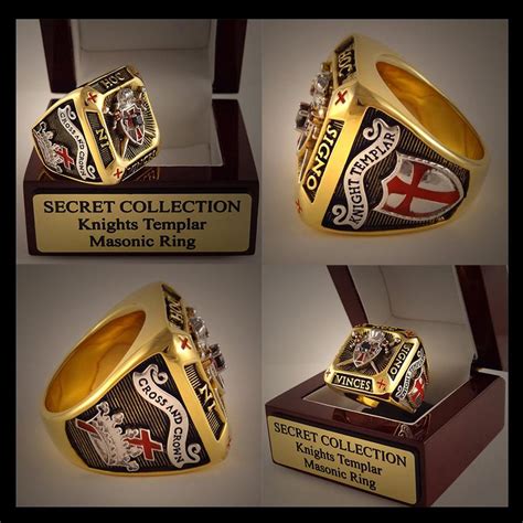 Us Size 105 Knight Templar Masonic Ring 2tone 18k Gold Pld Cross