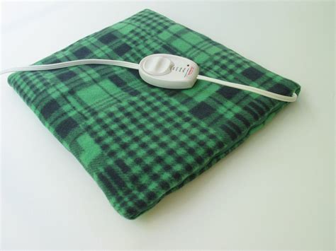 Electric Heating Pad Cover Irish Green Plaid Padded Fleece