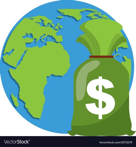 Global Planet With Economy Icon Royalty Free Vector Image