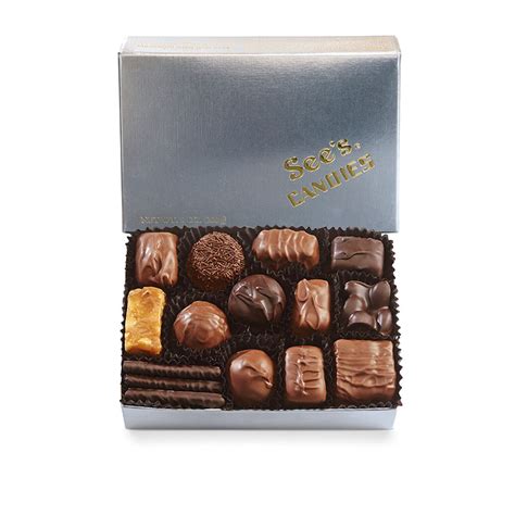 Assorted Chocolates Silver Box 8 Oz Sees Candies