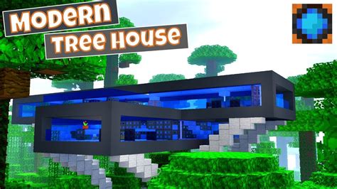 Minecraft Easy Modern Treehouse Tutorial Youtube