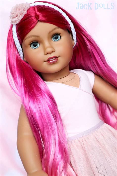 Custom Ooak American Girl Doll Francesca Pink Ombre Hair Face Etsy In 2021 American Girl