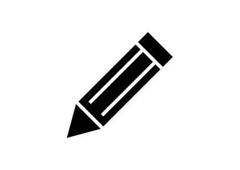 Simple Black Pencil Vector Icon
