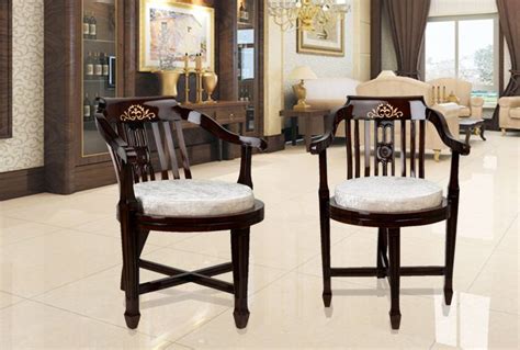 Dzyn Furnitures Ancient India Brown Solid Wood Living Room Chair Price